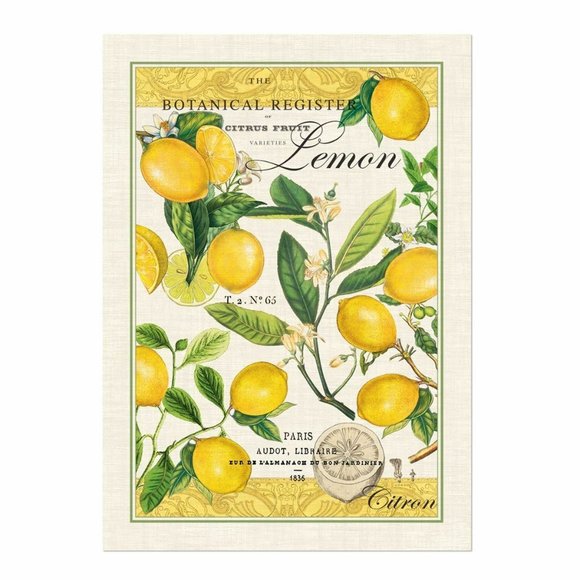 Michel Design Works Kitchen Tea Towel Lemon Basil - Picture 2 of 2